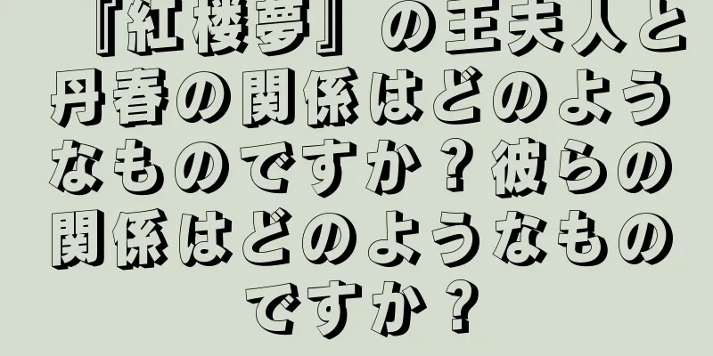 『紅楼夢』の王夫人と丹春の関係はどのようなものですか？彼らの関係はどのようなものですか？