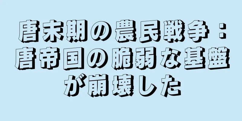 唐末期の農民戦争：唐帝国の脆弱な基盤が崩壊した