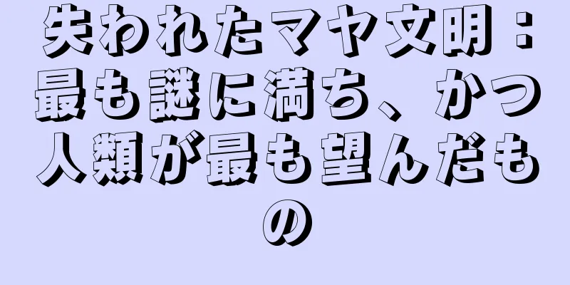 失われたマヤ文明：最も謎に満ち、かつ人類が最も望んだもの