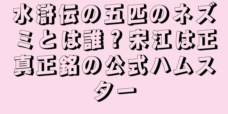 水滸伝の五匹のネズミとは誰？宋江は正真正銘の公式ハムスター