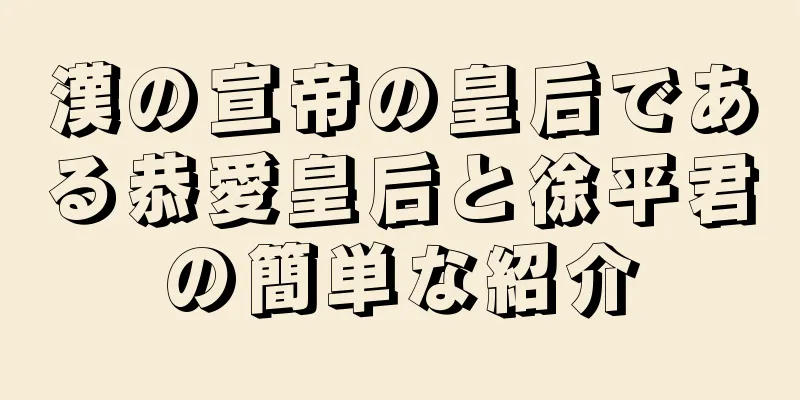 漢の宣帝の皇后である恭愛皇后と徐平君の簡単な紹介