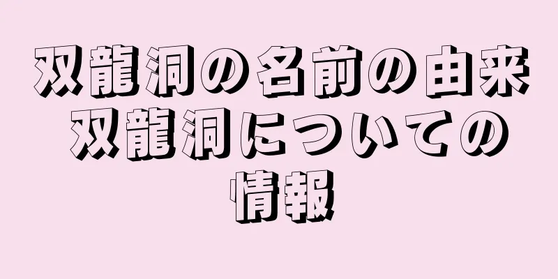双龍洞の名前の由来 双龍洞についての情報