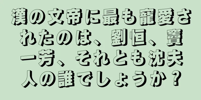 漢の文帝に最も寵愛されたのは、劉恒、竇一芳、それとも沈夫人の誰でしょうか？