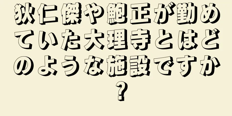 狄仁傑や鮑正が勤めていた大理寺とはどのような施設ですか？