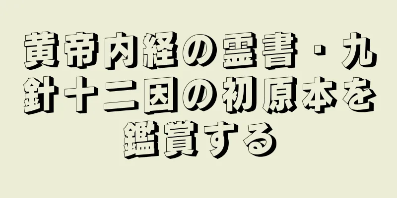 黄帝内経の霊書・九針十二因の初原本を鑑賞する