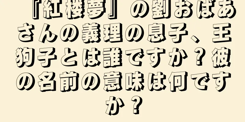 『紅楼夢』の劉おばあさんの義理の息子、王狗子とは誰ですか？彼の名前の意味は何ですか？