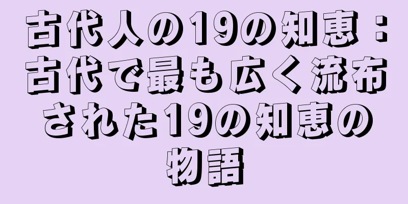古代人の19の知恵：古代で最も広く流布された19の知恵の物語