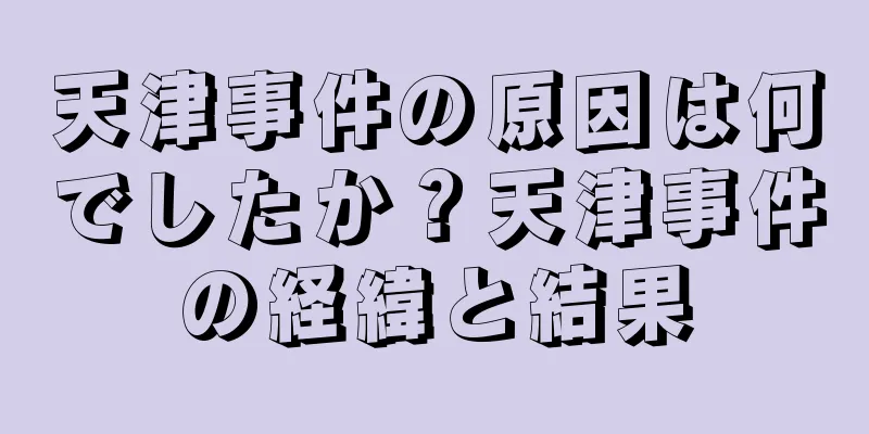 天津事件の原因は何でしたか？天津事件の経緯と結果