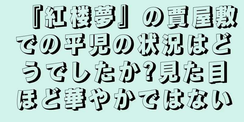 『紅楼夢』の賈屋敷での平児の状況はどうでしたか?見た目ほど華やかではない