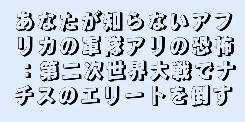あなたが知らないアフリカの軍隊アリの恐怖：第二次世界大戦でナチスのエリートを倒す