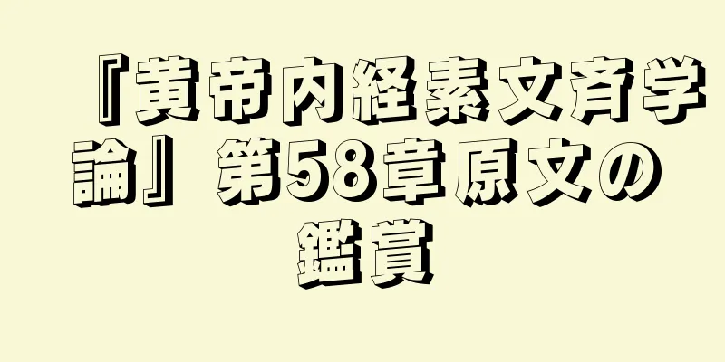 『黄帝内経素文斉学論』第58章原文の鑑賞