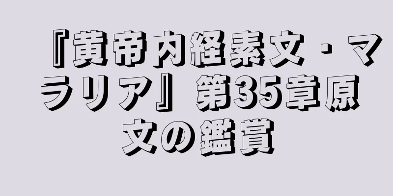『黄帝内経素文・マラリア』第35章原文の鑑賞