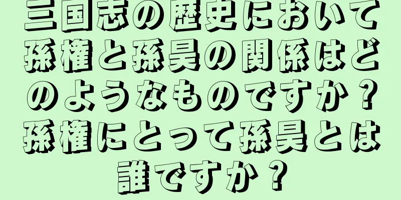 三国志の歴史において孫権と孫昊の関係はどのようなものですか？孫権にとって孫昊とは誰ですか？