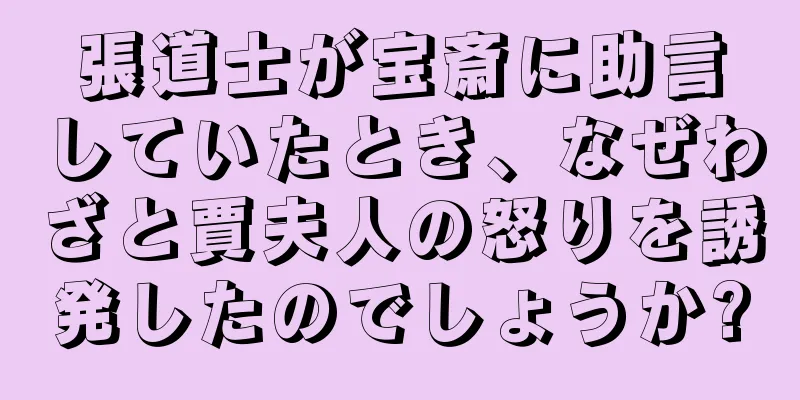 張道士が宝斎に助言していたとき、なぜわざと賈夫人の怒りを誘発したのでしょうか?