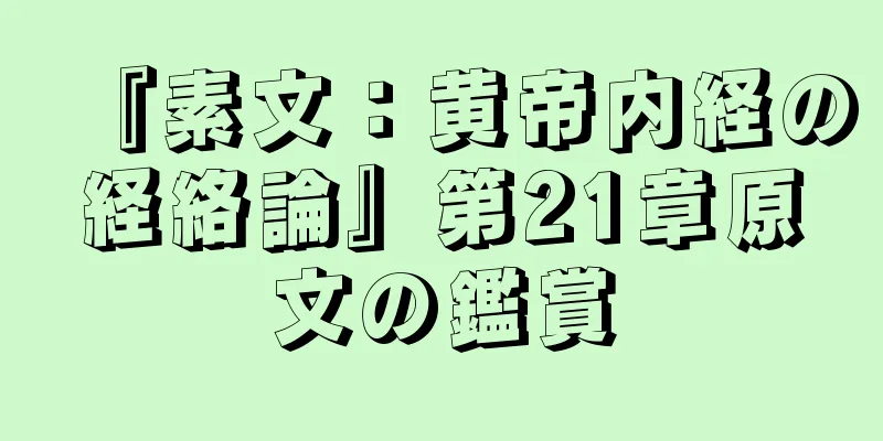 『素文：黄帝内経の経絡論』第21章原文の鑑賞