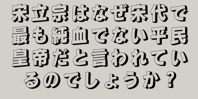 宋立宗はなぜ宋代で最も純血でない平民皇帝だと言われているのでしょうか？