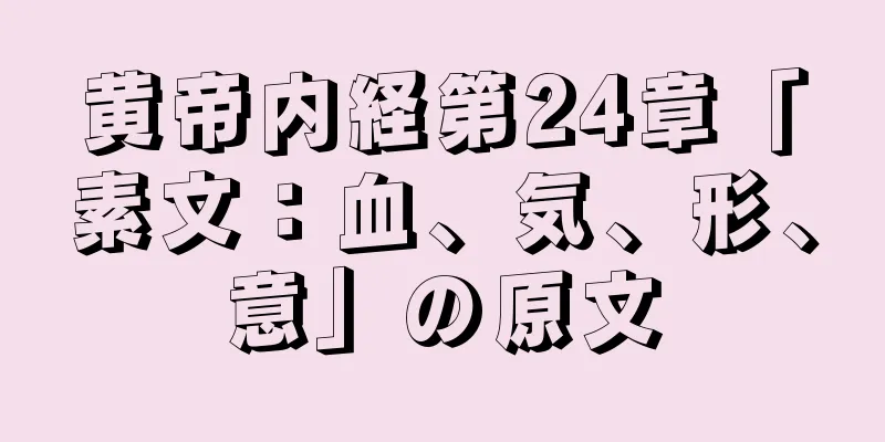黄帝内経第24章「素文：血、気、形、意」の原文