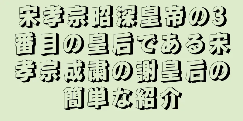宋孝宗昭深皇帝の3番目の皇后である宋孝宗成粛の謝皇后の簡単な紹介