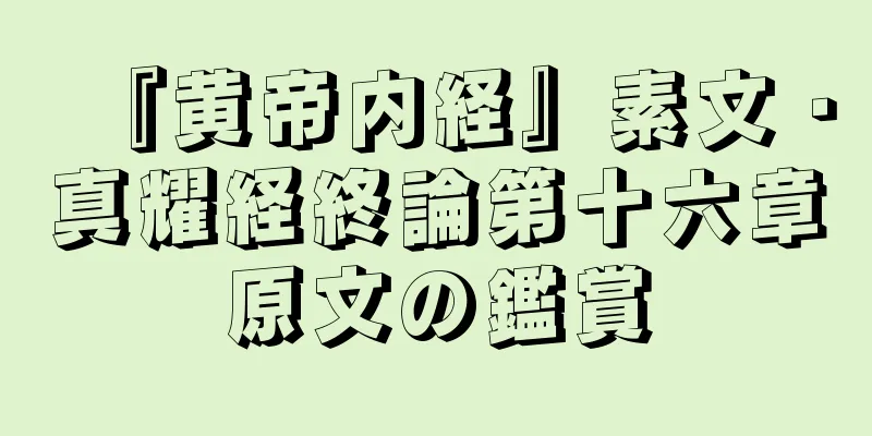 『黄帝内経』素文・真耀経終論第十六章原文の鑑賞