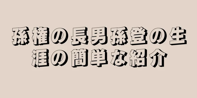 孫権の長男孫登の生涯の簡単な紹介