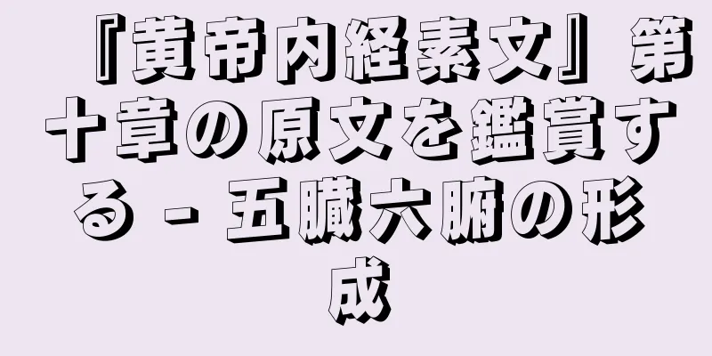 『黄帝内経素文』第十章の原文を鑑賞する - 五臓六腑の形成