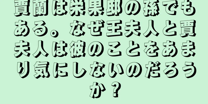 賈蘭は栄果邸の孫でもある。なぜ王夫人と賈夫人は彼のことをあまり気にしないのだろうか？