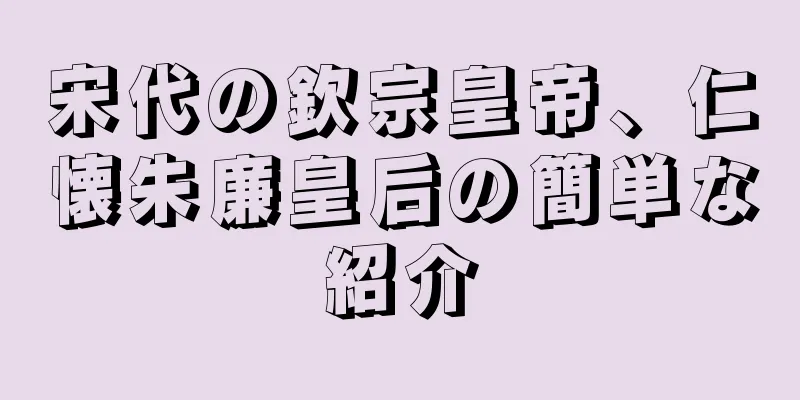 宋代の欽宗皇帝、仁懐朱廉皇后の簡単な紹介