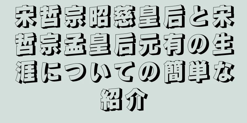 宋哲宗昭慈皇后と宋哲宗孟皇后元有の生涯についての簡単な紹介