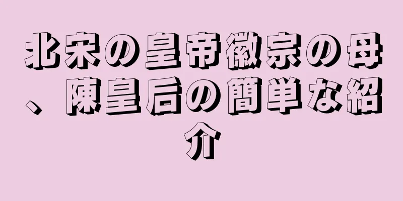 北宋の皇帝徽宗の母、陳皇后の簡単な紹介