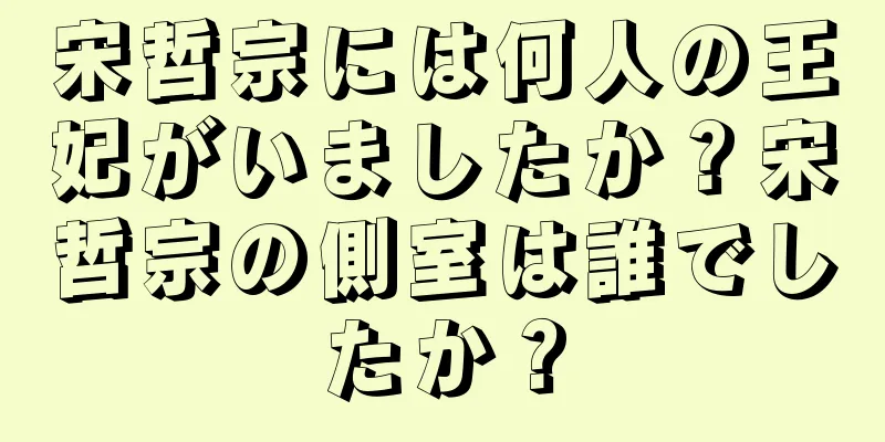 宋哲宗には何人の王妃がいましたか？宋哲宗の側室は誰でしたか？