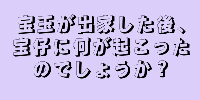宝玉が出家した後、宝仔に何が起こったのでしょうか？