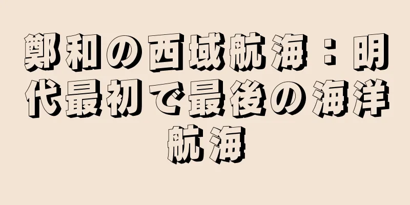 鄭和の西域航海：明代最初で最後の海洋航海