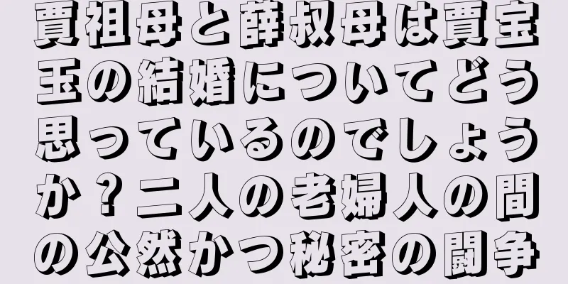 賈祖母と薛叔母は賈宝玉の結婚についてどう思っているのでしょうか？二人の老婦人の間の公然かつ秘密の闘争