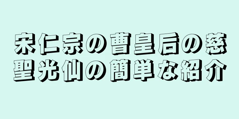 宋仁宗の曹皇后の慈聖光仙の簡単な紹介