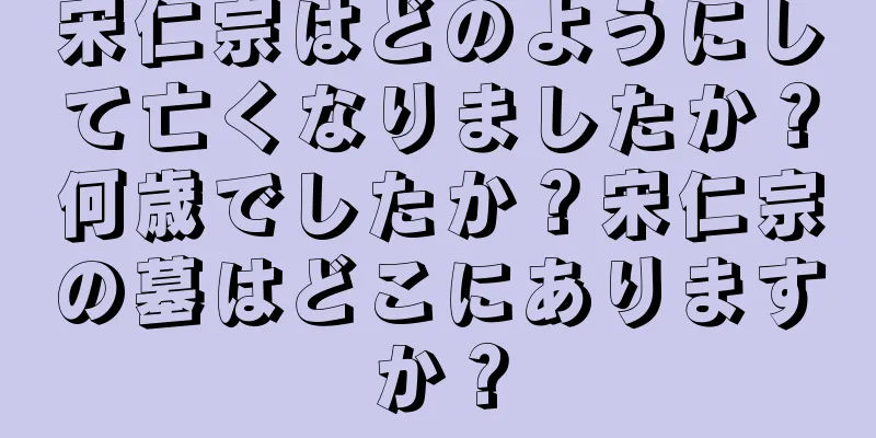 宋仁宗はどのようにして亡くなりましたか？何歳でしたか？宋仁宗の墓はどこにありますか？