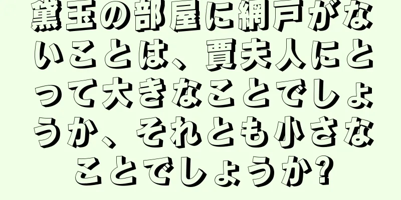 黛玉の部屋に網戸がないことは、賈夫人にとって大きなことでしょうか、それとも小さなことでしょうか?