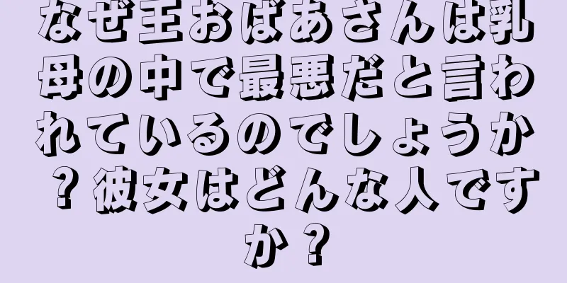 なぜ王おばあさんは乳母の中で最悪だと言われているのでしょうか？彼女はどんな人ですか？