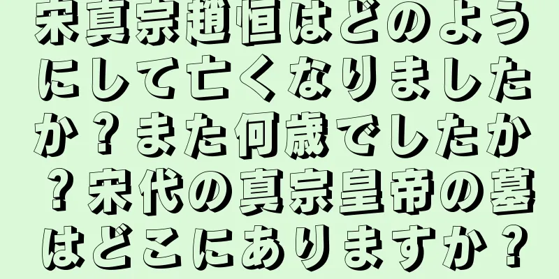 宋真宗趙恒はどのようにして亡くなりましたか？また何歳でしたか？宋代の真宗皇帝の墓はどこにありますか？