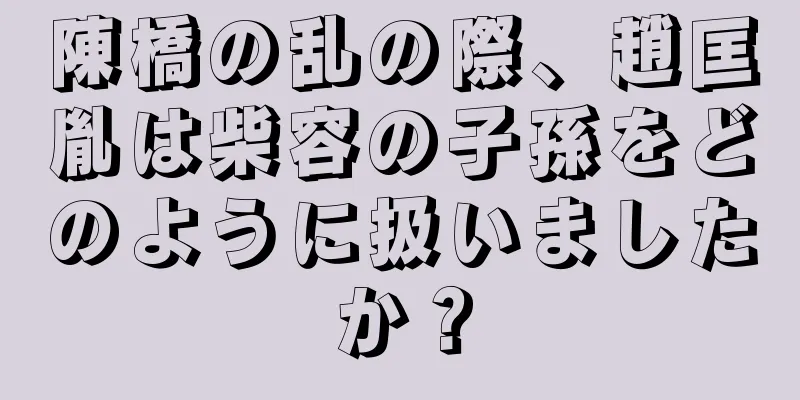 陳橋の乱の際、趙匡胤は柴容の子孫をどのように扱いましたか？