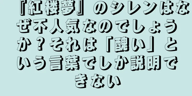 『紅楼夢』のシレンはなぜ不人気なのでしょうか？それは「醜い」という言葉でしか説明できない