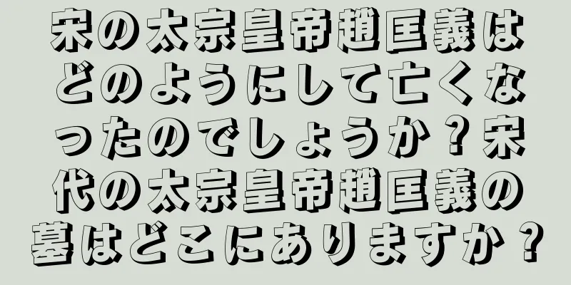 宋の太宗皇帝趙匡義はどのようにして亡くなったのでしょうか？宋代の太宗皇帝趙匡義の墓はどこにありますか？