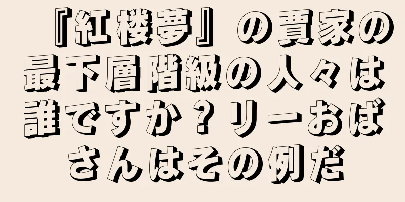 『紅楼夢』の賈家の最下層階級の人々は誰ですか？リーおばさんはその例だ