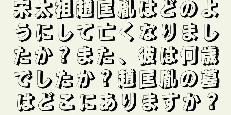 宋太祖趙匡胤はどのようにして亡くなりましたか？また、彼は何歳でしたか？趙匡胤の墓はどこにありますか？