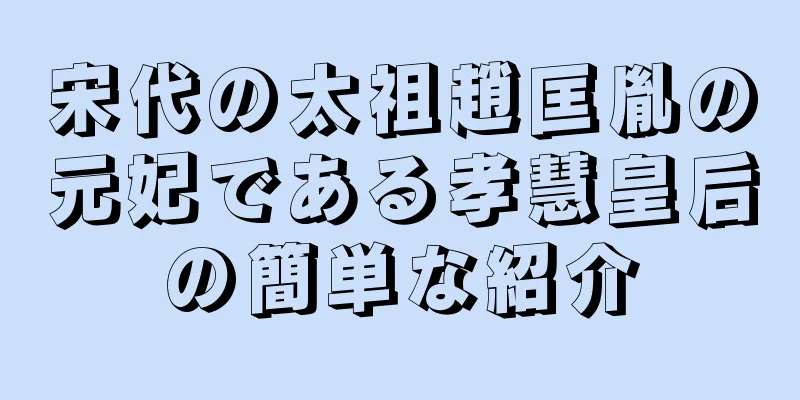 宋代の太祖趙匡胤の元妃である孝慧皇后の簡単な紹介