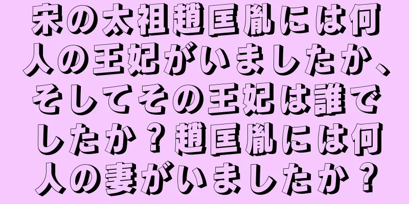 宋の太祖趙匡胤には何人の王妃がいましたか、そしてその王妃は誰でしたか？趙匡胤には何人の妻がいましたか？