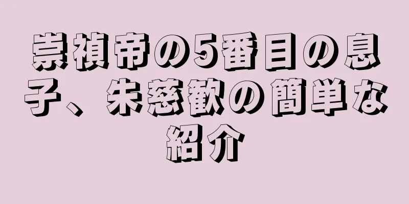 崇禎帝の5番目の息子、朱慈歓の簡単な紹介