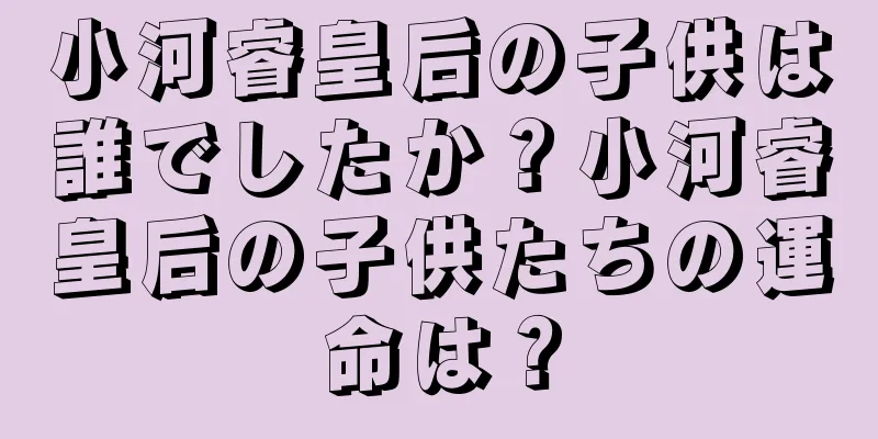 小河睿皇后の子供は誰でしたか？小河睿皇后の子供たちの運命は？