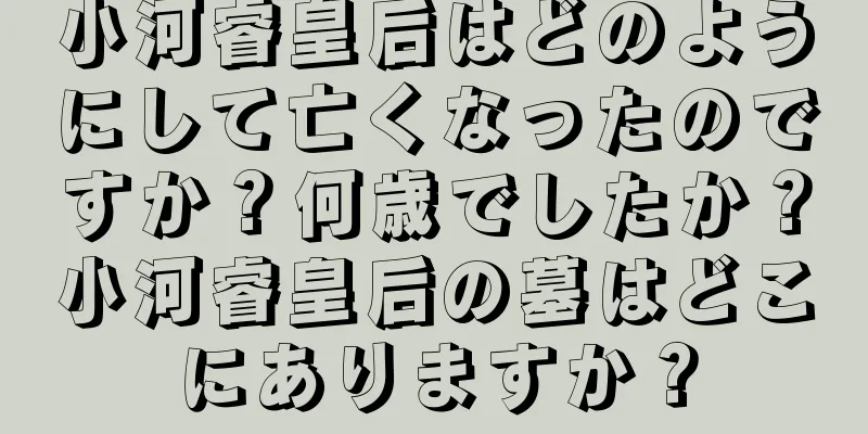 小河睿皇后はどのようにして亡くなったのですか？何歳でしたか？小河睿皇后の墓はどこにありますか？