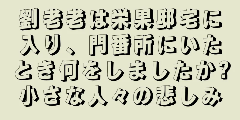 劉老老は栄果邸宅に入り、門番所にいたとき何をしましたか?小さな人々の悲しみ