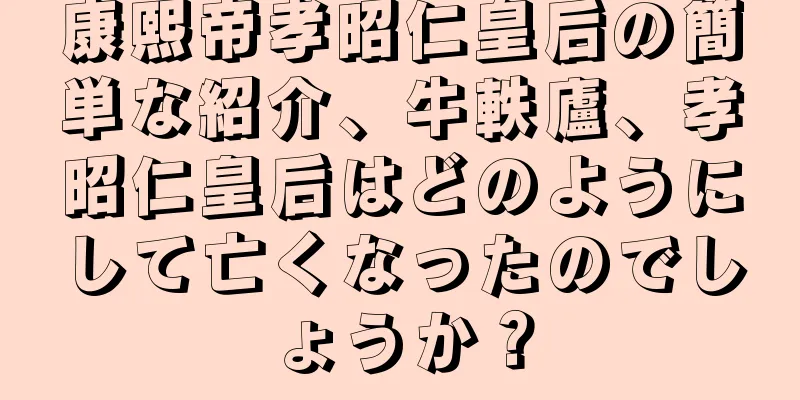 康熙帝孝昭仁皇后の簡単な紹介、牛軼廬、孝昭仁皇后はどのようにして亡くなったのでしょうか？